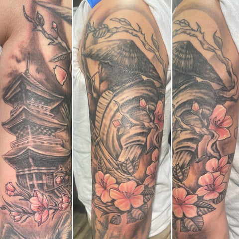 Samurai sleeve with cherry blossoms