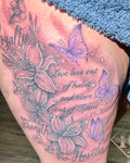 Floral butterfly Womens Tattoo