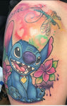 Lilo and Stitch Watercolor Tattoo