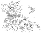 Floral Black Work Clavicle Tattoo Sketch Hummingbird Rose Butterfly